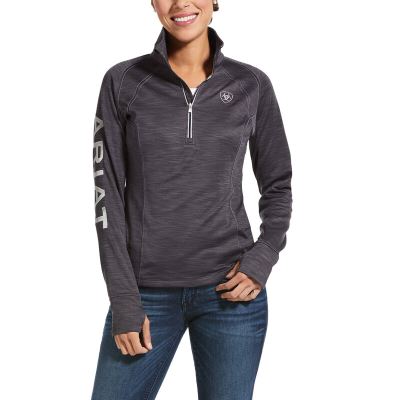 Ariat Western: Tek Team 1/2 Zip Sudaderas Mujer - Gris Oscuro (RJSLB6450)